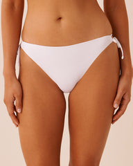 WHITE Side Tie Brazilian Bikini Bottom