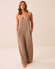 Wide Leg Crinkle Jumpsuit