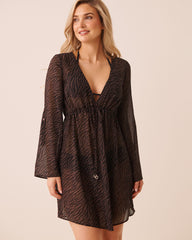 Zebra Print Chiffon Short Dress
