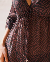 Zebra Print Chiffon Short Dress
